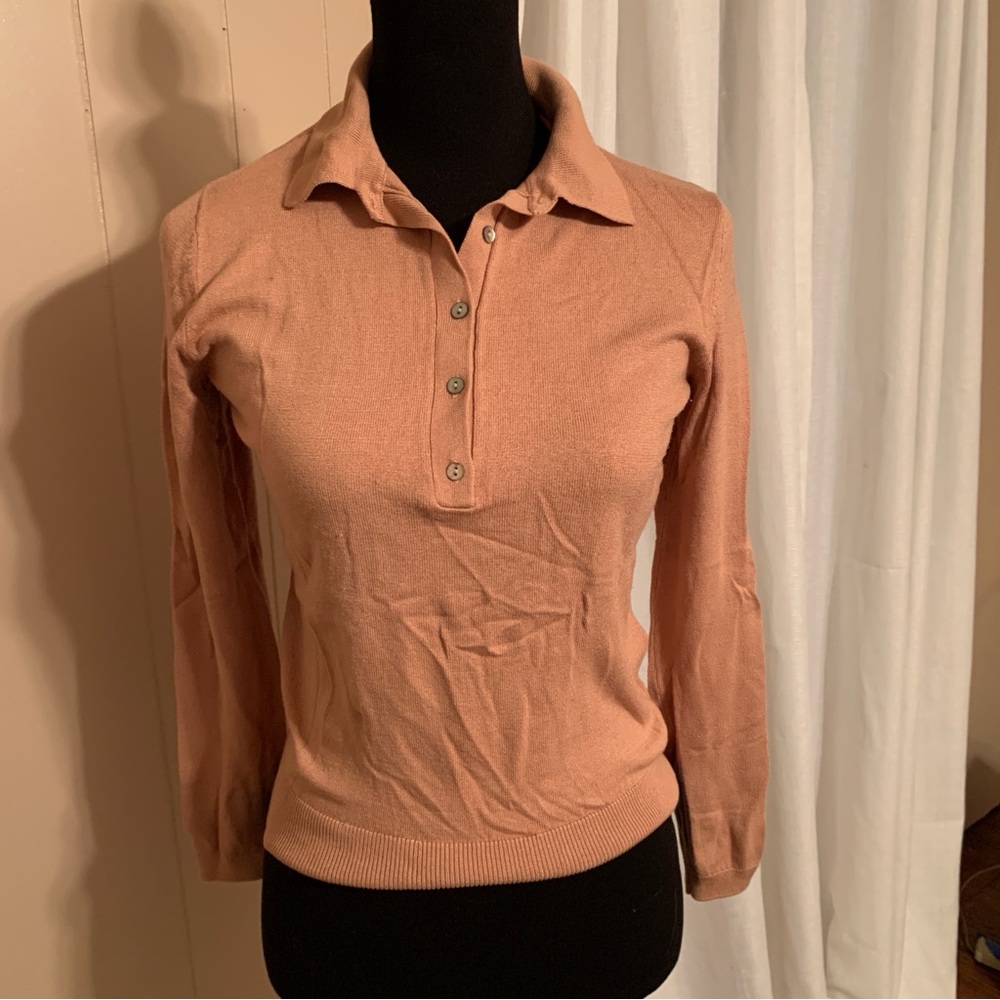 Zara Women's Button-Down Sweater - Light Brown/ Burnt Copper